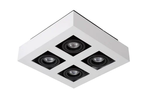 Светильник потолочный Xirax 09119/21/31 Lucide белый 4 лампы, основание чёрное белое в стиле современный квадраты фото 2